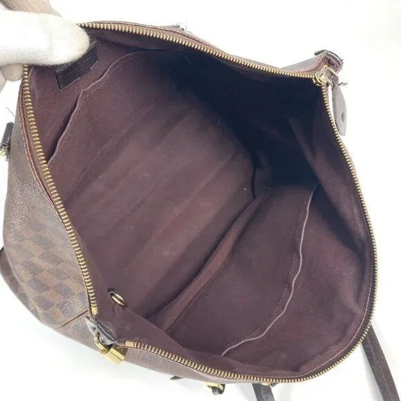 LOUIS VUITTON N41013 Damier Iena MM Shoulder Bag Tote Bag Canvas Ebene Brown - Picture 13 of 16